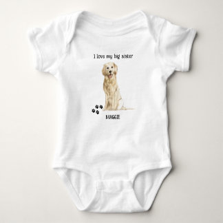 I Love My Big Sister Golden Retriever Dog Baby Baby Bodysuit