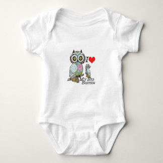 I-Love my-big Sister Owls Multiple Product Select Baby Bodysuit