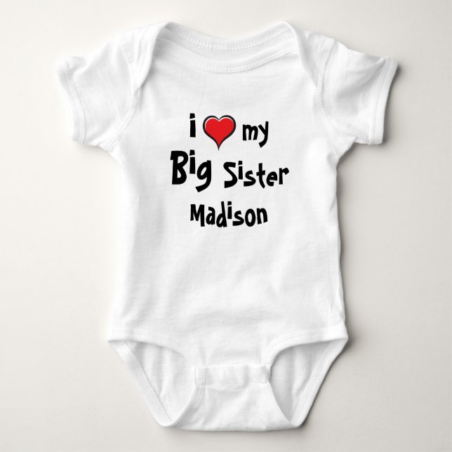 i Love my Big Sister Personalized Baby Bodysuit (Front)