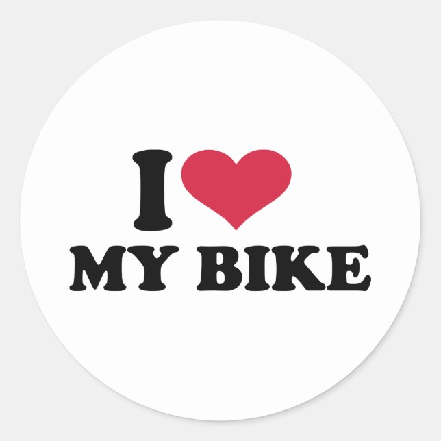 I Love my bike Bicycle Classic Round Sticker (Front)