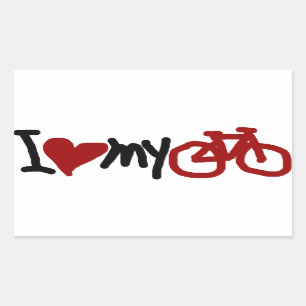 I love my bike rectangular sticker