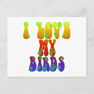 I Love My Birds Postcard