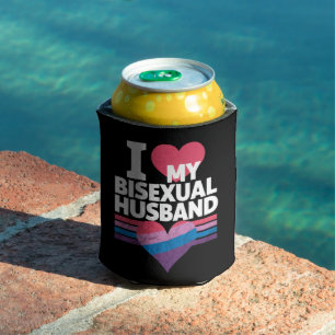 I Love My Bisexual Husband Bi Pride Bisexual Flag Can Cooler