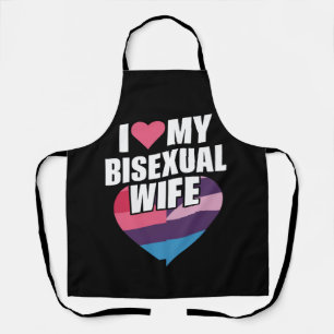 I Love My Bisexual Wife Bi Pride Bisexual Flag Apron