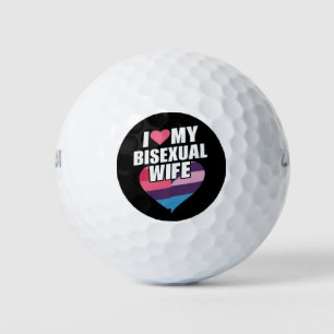 I Love My Bisexual Wife Bi Pride Bisexual Flag Golf Balls