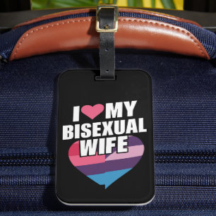 I Love My Bisexual Wife Bi Pride Bisexual Flag  Luggage Tag