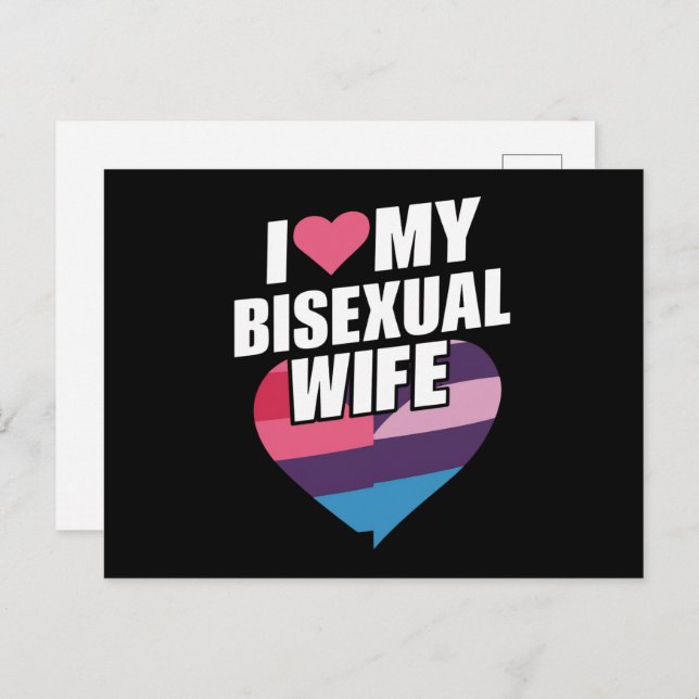 I Love My Bisexual Wife Bi Pride Bisexual Flag  Postcard (Front/Back)