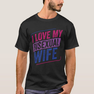 I Love my Bisexual Wife Bi Pride Bisexual Flag T-Shirt