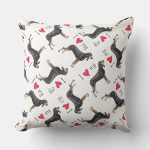 I Love my Black and Tan Coonhound Outdoor Cushion