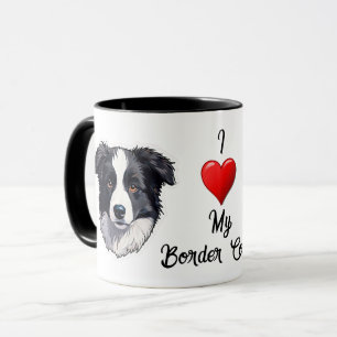 I Love My Black and White Border Collie Mug