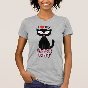 I love my black Cat Cute T-Shirt