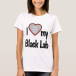 I Love My Black Lab Cute Red Heart Photo Frame T-Shirt<br><div class="desc">This fun t-shirt will let you show how much you love your Black Lab! The shirt features a fun heart shaped photo drop-in frame where you can upload a photo of your own Black Lab. Dog lovers will fall in love with this fun customisable t-shirt that allows you to upload...</div>