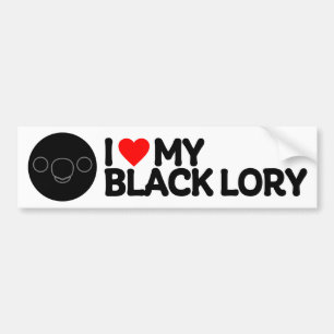 I LOVE MY BLACK LORY BUMPER STICKER
