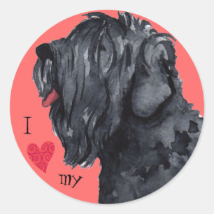 I Love my Black Russian Terrier Classic Round Sticker