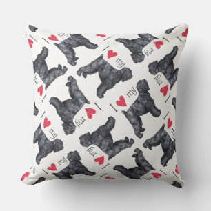 I Love my Black Russian Terrier Cushion