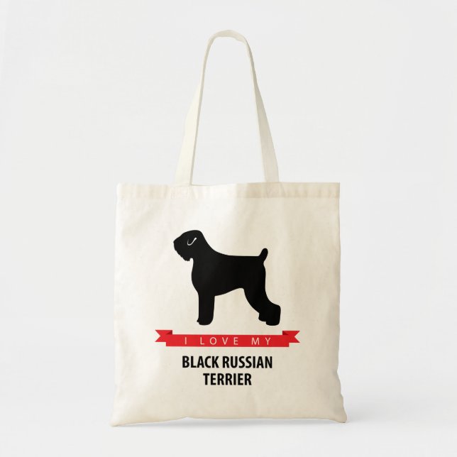 I Love My Black Russian Terrier Tote Bag (Front)