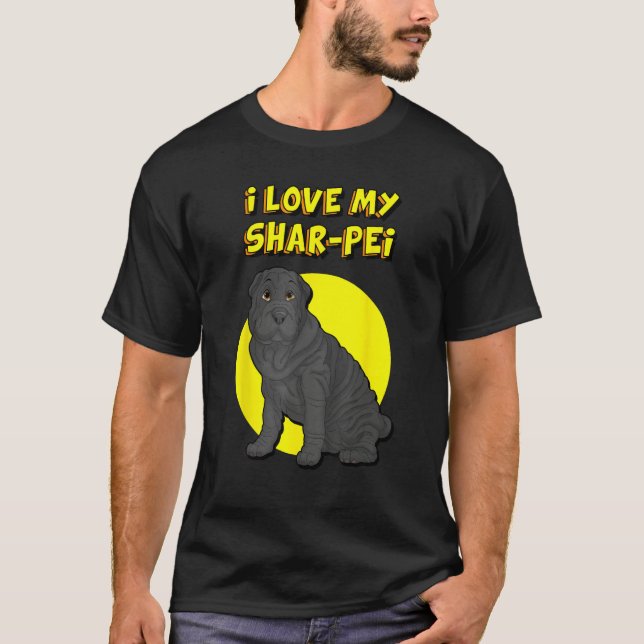 I Love My Black Shar Pei T-Shirt (Front)
