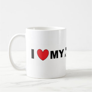 i love my black tri mini aussie coffee mug
