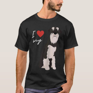 I Love My Black & White Schnauzer Dog Raglan Base T-Shirt