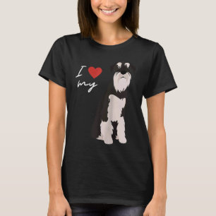 I Love My Black & White Schnauzer Dog Raglan Base T-Shirt