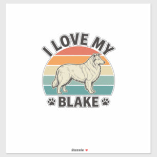 I Love My Blake Dog Retro Engraving Design_1