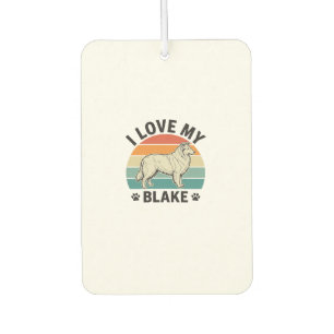 I Love My Blake Dog Retro Engraving Design_1 Car Air Freshener