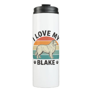 I Love My Blake Dog Retro Engraving Design_1 Thermal Tumbler