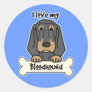 I Love My Bloodhound Classic Round Sticker