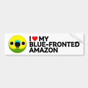 I LOVE MY BLUE-FRONTED AMAZON BUMPER STICKER