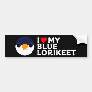 I LOVE MY BLUE LORIKEET BUMPER STICKER