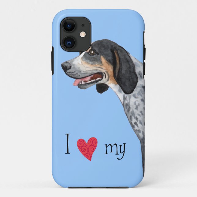 I Love my Bluetick Coonhound Case-Mate iPhone Case (Back)