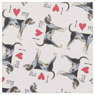 I Love my Bluetick Coonhound Fabric