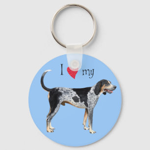 I Love my Bluetick Coonhound Key Ring