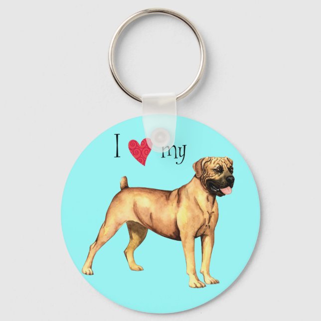 I Love my Boerboel Key Ring (Front)