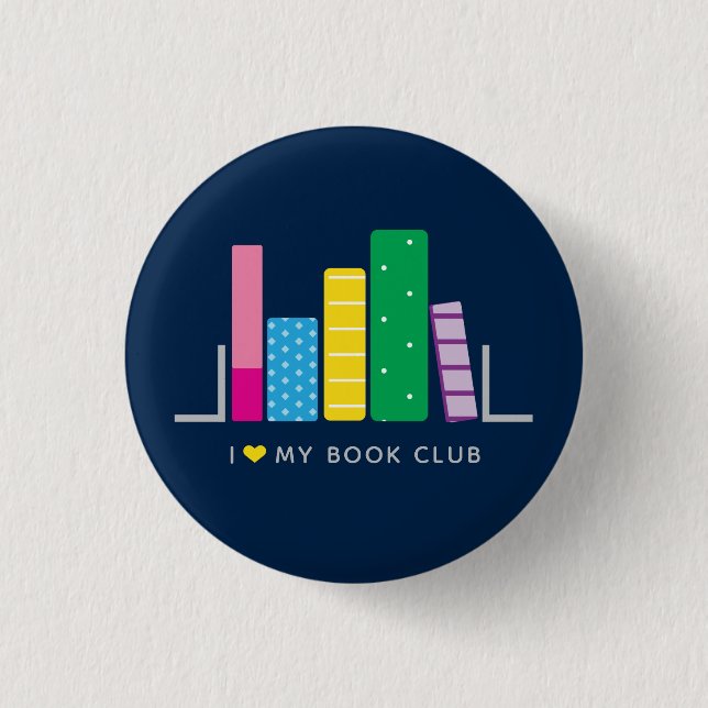I love my book club 3 cm round badge (Front)