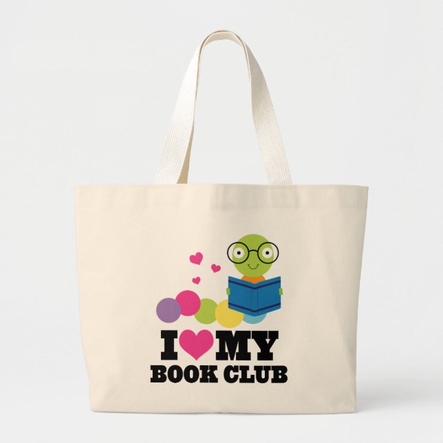 I Love My Book Club Reading Gift Tote Bag (Front)