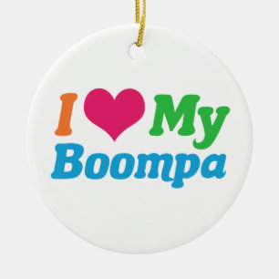 I Love My Boompa Ceramic Ornament
