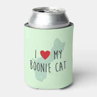 I Love My Boonie Cat Green) Can Cooler