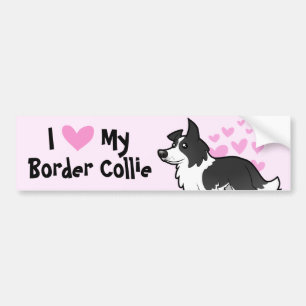 I Love My Border Collie Bumper Sticker
