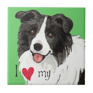 I Love my Border Collie Ceramic Tile