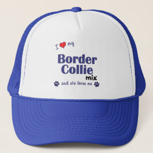 I Love My Border Collie Mix (Female Dog) Trucker Hat