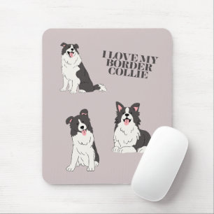 I Love My Border Collie Mouse Pad