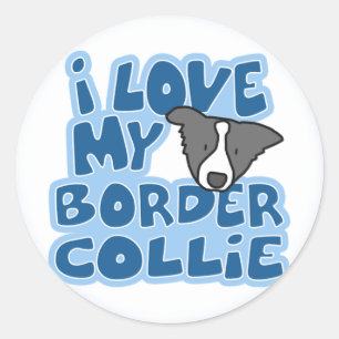 I Love My Border Collie Stickers