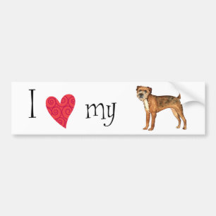 I Love my Border Terrier Bumper Sticker