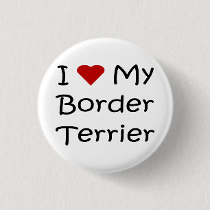 I Love My Border Terrier Dog Lover Gifts 3 Cm Round Badge