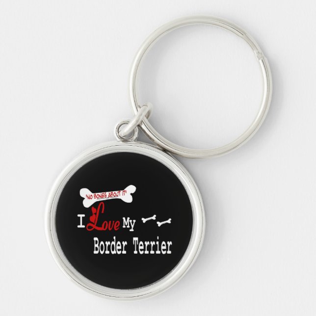 I Love My Border Terrier Key Ring (Front)