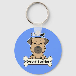 I Love My Border Terrier Key Ring