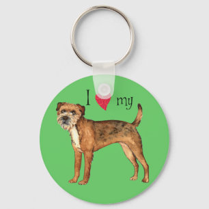 I Love my Border Terrier Key Ring