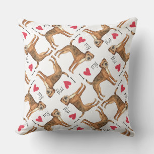 I Love my Border Terrier Outdoor Cushion