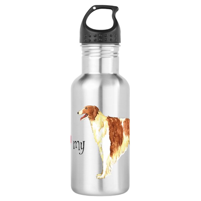 I Love my Borzoi 532 Ml Water Bottle (Front)